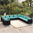 Afuera Living 11 Piece Steel Large Garden Lounge Set in Black