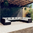 Afuera Living 10 Piece Poly Rattan Garden Lounge Set in Black/Cream