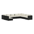 Afuera Living 10 Piece Poly Rattan Garden Lounge Set in Black/Cream