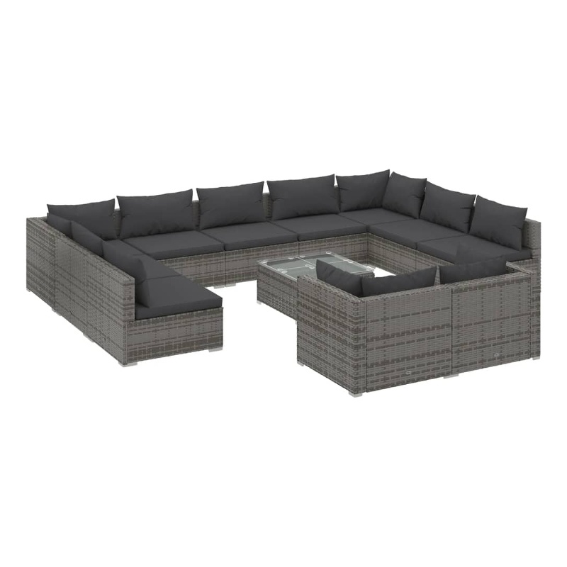 Afuera Living Contemporary Steel Large Garden Lounge Set in Gray