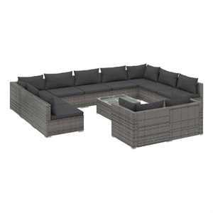 Afuera Living Contemporary Steel Large Garden Lounge Set in Gray