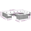 Afuera Living Contemporary Poly Rattan Garden Lounge Set in Gray