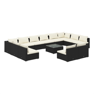 Afuera Living Contemporary 13 Piece Steel Garden Lounge Set in Black