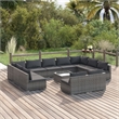 Afuera Living Contemporary Synthetic Poly Rattan  Garden Lounge Set in Gray