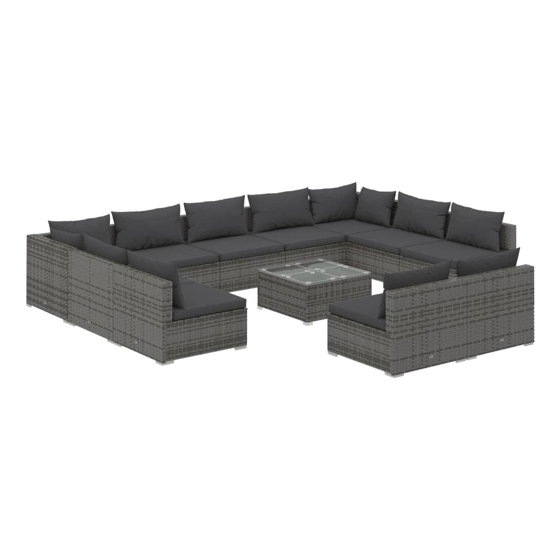 Afuera Living Contemporary Synthetic Poly Rattan  Garden Lounge Set in Gray