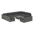 Afuera Living Contemporary Synthetic Poly Rattan  Garden Lounge Set in Gray