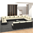 Afuera Living 14 Piece Poly Rattan Garden Lounge Set in Black/Cream