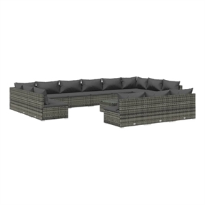 Afuera Living Contemporary 14 Piece Garden Lounge Set in Gray/Anthracite