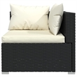 Afuera Living 5 Piece Poly Rattan Garden Lounge Set in Black/Cream