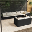 Afuera Living 8 Piece Poly Rattan Garden Lounge Set in Black