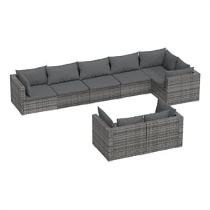 Afuera Living 8 Piece Steel Garden Lounge Set in Gray/Anthracite