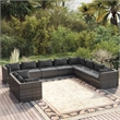 Afuera Living Contemporary Poly Rattan Garden Lounge Set in Gray