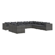 Afuera Living Contemporary Poly Rattan Garden Lounge Set in Gray