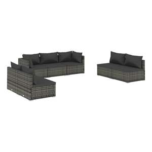 Afuera Living Contemporary 7 Piece Steel Garden Lounge Set in Gray