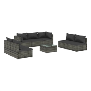 Afuera Living Contemporary 8 Piece Garden Lounge Set in Gray/Anthracite