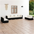 Afuera Living Poly Rattan Large Garden Lounge Set in Black/Cream