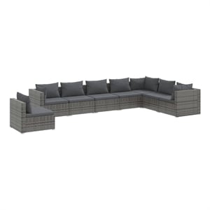 Afuera Living Contemporary 8 Piece Steel Garden Lounge Set in Gray