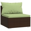Afuera Living 7 Piece Poly Rattan Garden Lounge Set in Green/Brown