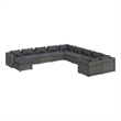 Afuera Living 11 Piece Poly Rattan Garden Lounge Set in Gray/Anthracite