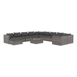 Afuera Living 12 Piece Steel Garden Lounge Set in Gray/Anthracite