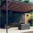 Afuera Living Contemporary 9 Piece Poly Rattan Garden Lounge Set in Gray