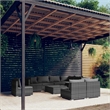 Afuera Living 10 Piece Poly Rattan Garden Lounge Set in Gray