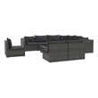 Afuera Living 10 Piece Poly Rattan Garden Lounge Set in Gray