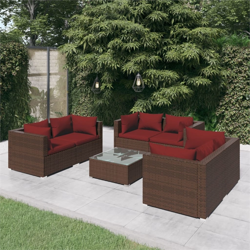 Afuera Living Contemporary Medium Garden Lounge Set in Brown