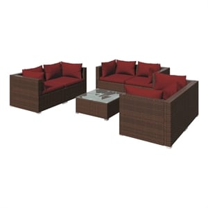 Afuera Living Contemporary Medium Garden Lounge Set in Brown