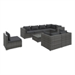 Afuera Living 9 Piece Steel Garden Lounge Set in Gray/Anthracite