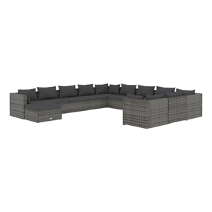 Afuera Living Contemporary 12 Piece Garden Lounge Set in Gray