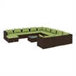 Afuera Living 13 Piece Poly Rattan Garden Lounge Set in Brown