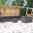 Afuera Living 10 Piece Poly Rattan Garden Lounge Set in Gray/Anthracite