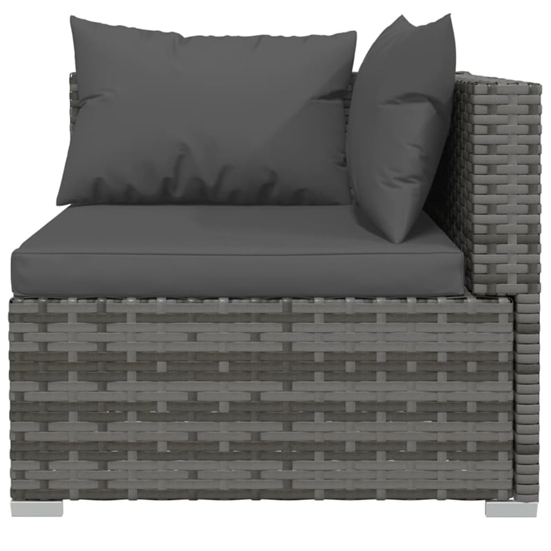 Afuera Living 10 Piece Poly Rattan Garden Lounge Set in Gray/Anthracite