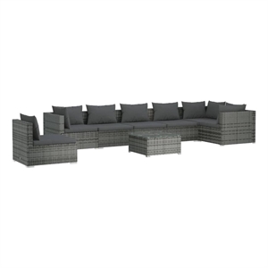 Afuera Living Contemporary 8 Piece Garden Lounge Set in Gray