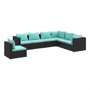 Afuera Living Contemporary 7 Piece Steel Garden Lounge Set in Black