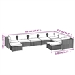 Afuera Living 9 Piece Poly Rattan Garden Lounge Set in Gray/Anthracite