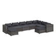 Afuera Living 9 Piece Poly Rattan Garden Lounge Set in Gray/Anthracite