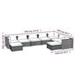 Afuera Living 9 Piece Poly Rattan Garden Lounge Set in Black/Blue