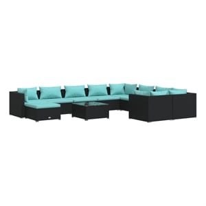Afuera Living Contemporary 11 Piece Steel Garden Lounge Set in Black