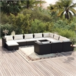 Afuera Living 11 Piece Steel Large Garden Lounge Set in Black