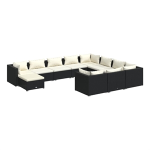 Afuera Living 11 Piece Steel Large Garden Lounge Set in Black