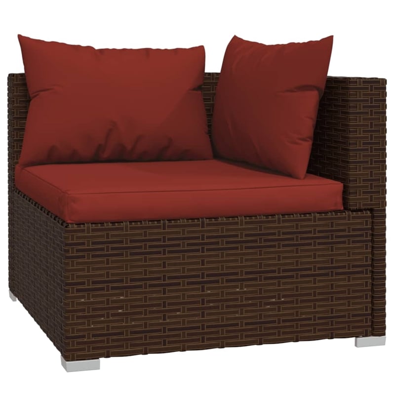 Afuera Living Contemporary 9 Piece Garden Lounge Set in Red/Brown