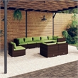 Afuera Living Contemporary Poly Rattan Garden Lounge Set in Brown