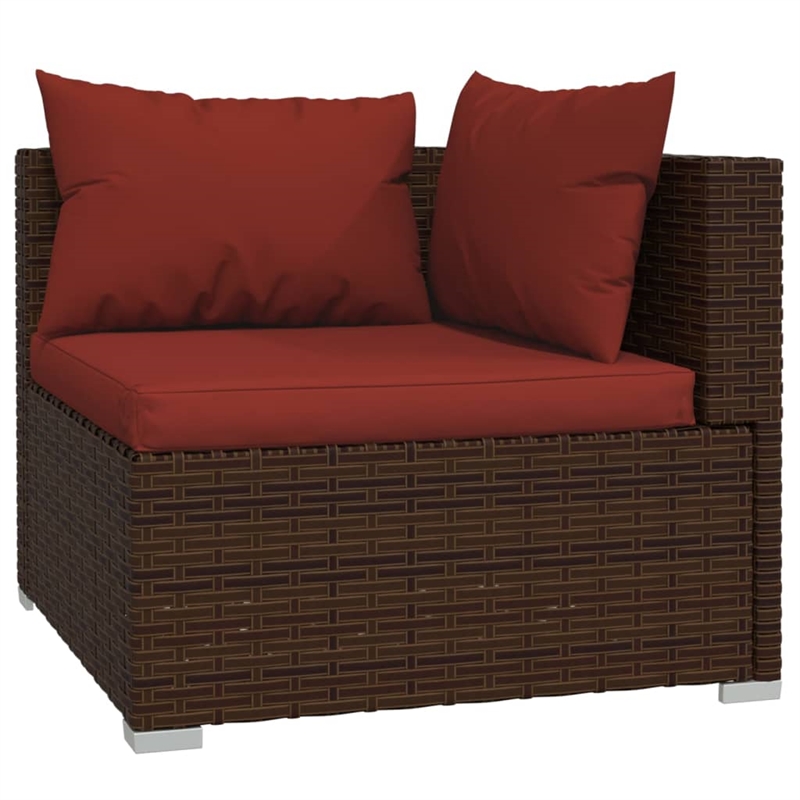 Afuera Living 9 Piece Poly Rattan Large Garden Lounge Set in Brown