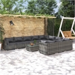 Afuera Living 11 Piece Poly Rattan Large Garden Lounge Set in Gray/Anthracite