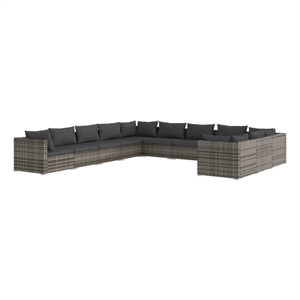 Afuera Living Contemporary Steel Garden Lounge Set in Gray/Anthracite