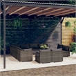 Afuera Living Contemporary Poly Rattan Large Garden Lounge Set in Gray