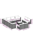 Afuera Living Contemporary Poly Rattan Large Garden Lounge Set in Gray