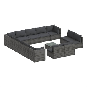 Afuera Living Contemporary Steel Large Garden Lounge Set in Gray